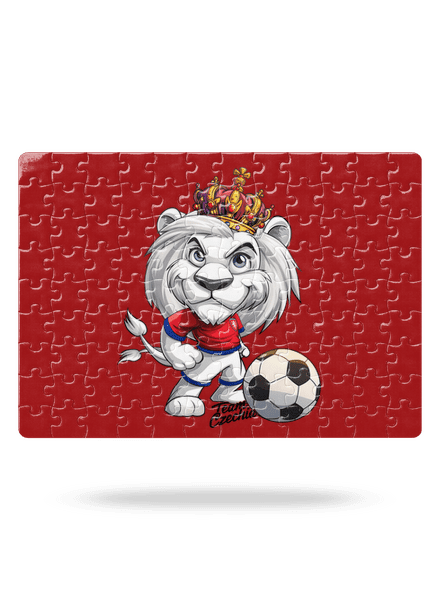 Fotbalový lev puzzle White