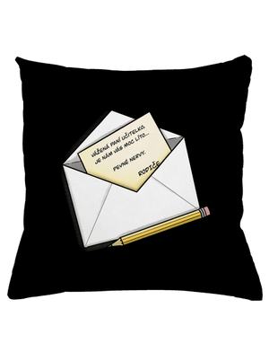 Dopis učitelce polštář Black