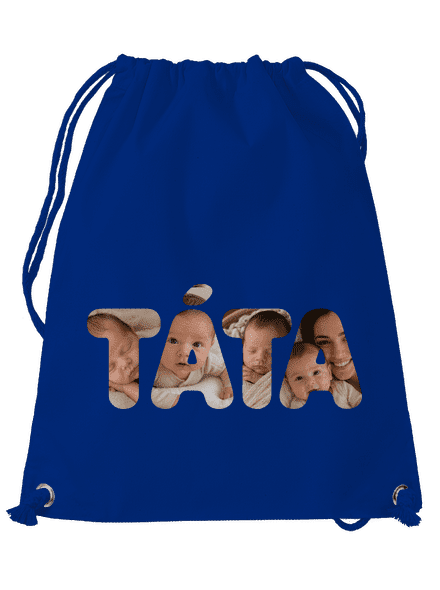 Nápis táta z vlastních fotek vak Royal Blue Mal