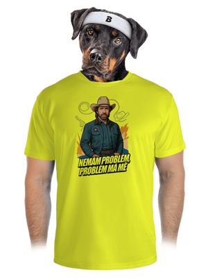B19: Chuck Norris z Walker, Texas Ranger pánské sportovní tričko Neon Yellow