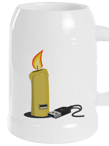 USB svíčka půllitr White