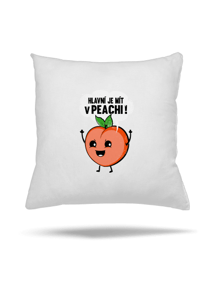 V peachi polštář White