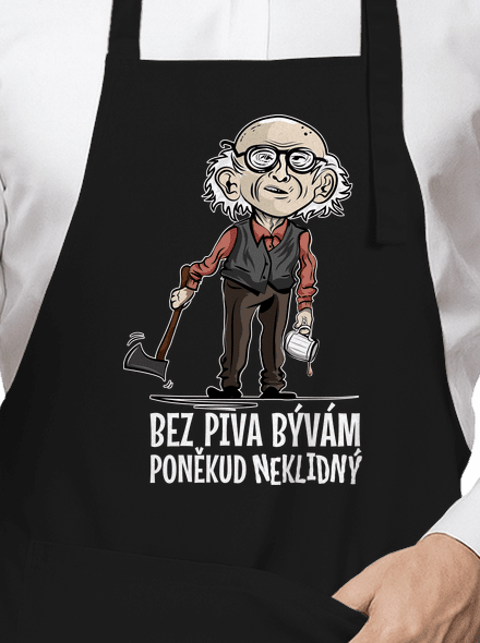 Neklidný bez piva zástěra Black