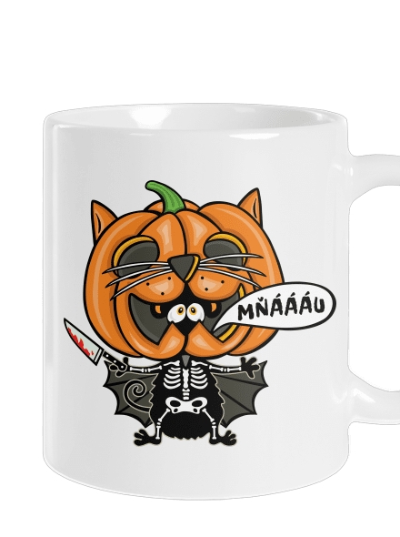 Halloweenská kočička klasický hrnek White