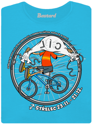 Cyklistický horoskop: Střelec dámské tričko s lemem Blue Atol