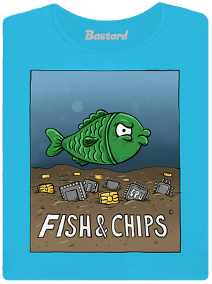 Fish and IT chips dámské tričko s lemem Blue Atol