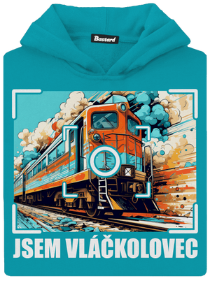 Jsem vláčkolovec dětská mikina klokanka Hawaiian Blue