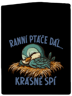 Ranní ptáče spí pánská mikina na zip Black