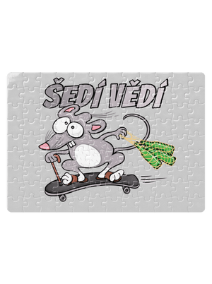 Šedí vědí - myšák puzzle White