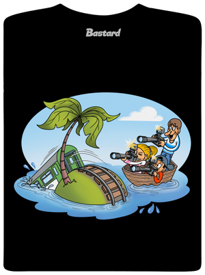 Ostrov železnice dětské tričko Black