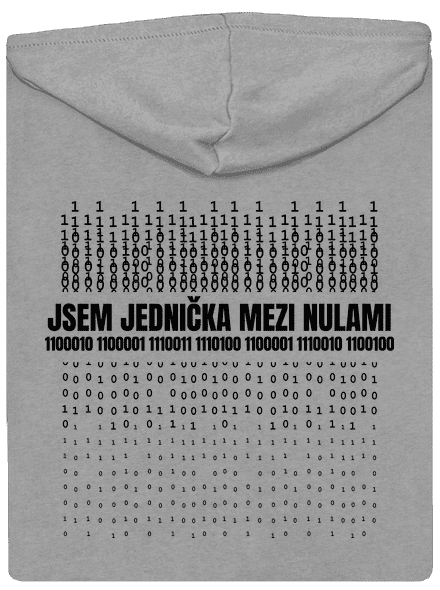 Jednička mezi nulami pánská mikina na zip Light Melange
