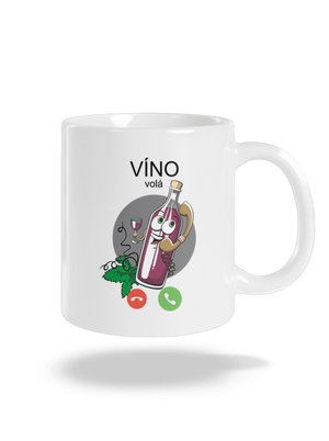 Červené víno volá klasický hrnek White