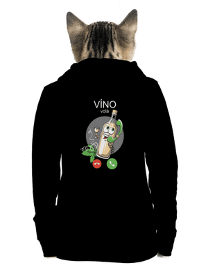 Bílé víno volá dámská mikina na zip Black