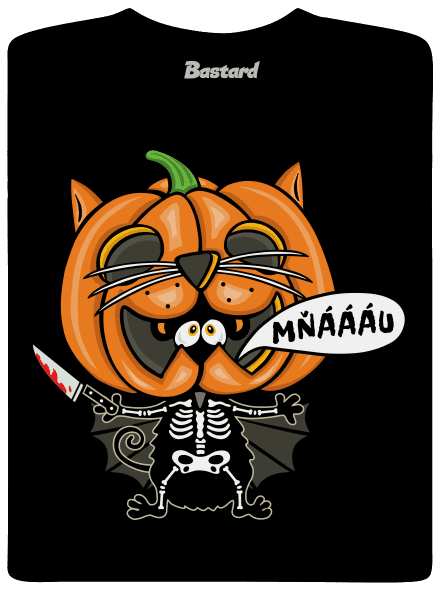 Halloweenská kočička dětské tričko Black