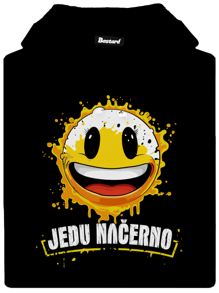 Jedu načerno pánská mikina klokanka Black
