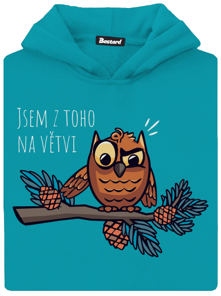 Jsem na větvi dětská mikina klokanka Hawaiian Blue