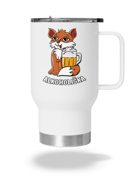 Pivní Alkoholiška termohrnek White