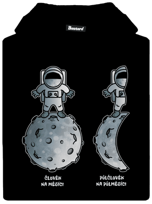 Půlčlovek na půlměsíci dětská mikina klokanka Black