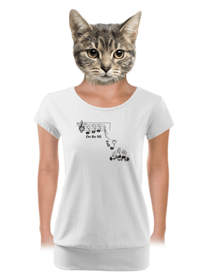 Do re mi fall dámské tričko s lemem White