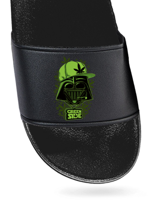 Green Side pantofle Black Black