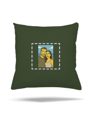 Simpsonovi z vlastní fotky polštář Olive Green