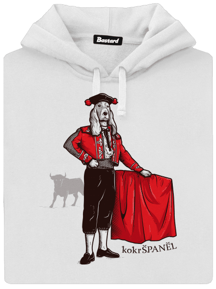 Kokršpaněl dámská mikina klokanka White