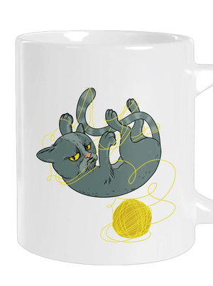 Nevrlý kocour velký hrnek White