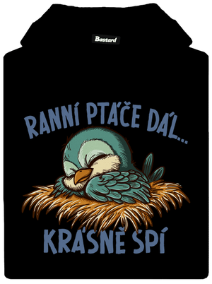 Ranní ptáče spí dámská mikina klokanka Black