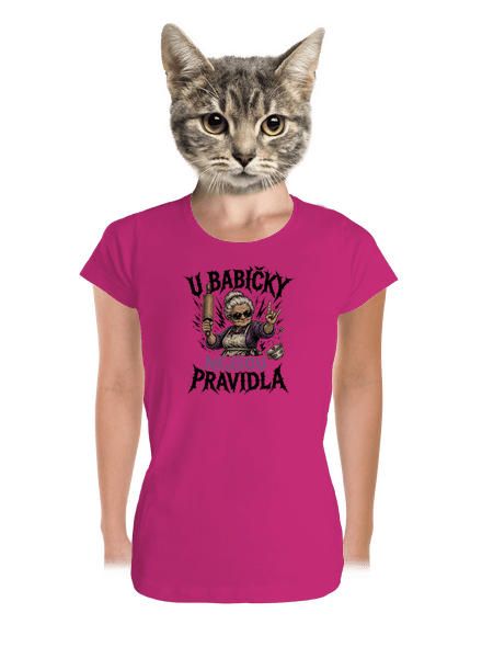 U babičky dámské tričko premium Magenta