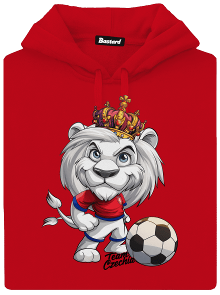 Fotbalový lev pánská mikina klokanka Red