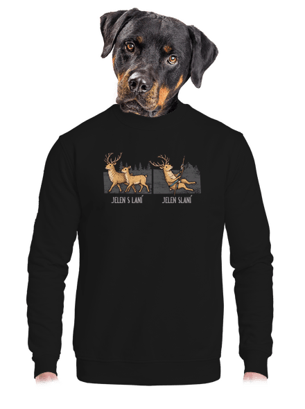 Jelen s laní unisex mikina bez kapuce Black