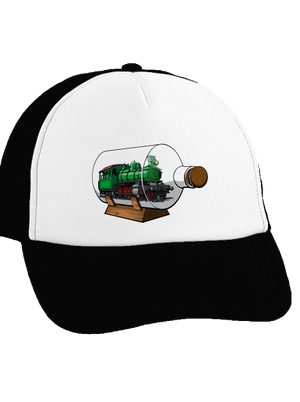 Lokomotiva v láhvi kšiltovka truckerka Black cap