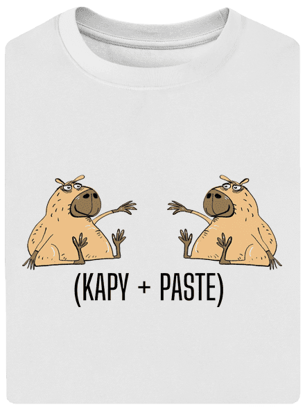 Kapy paste unisex tričko oversized White