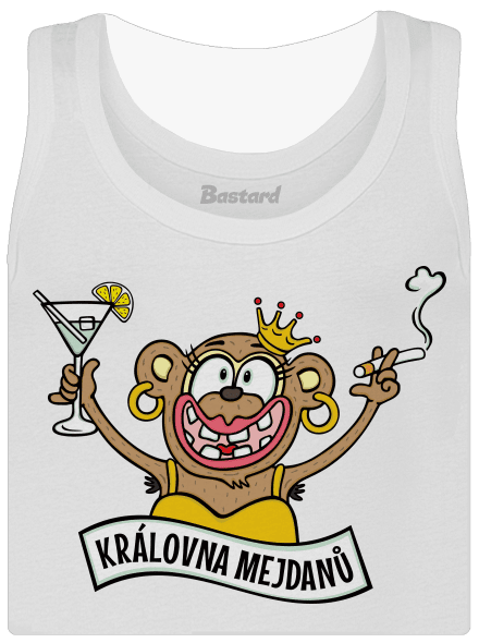 Královna mejdanů dámské tílko klasické White