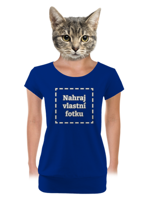 Vlastní potisk dámské tričko s lemem Royal Blue Mal