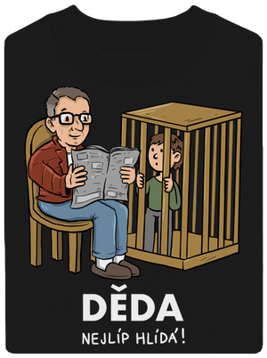 Děda hlídá unisex mikina bez kapuce Black