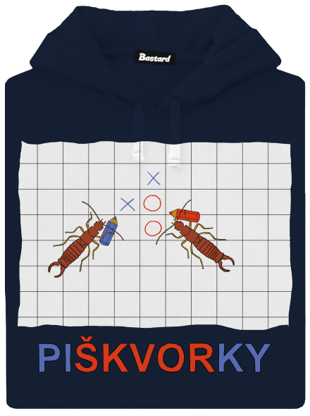 Škvoří piškvorky pánská mikina klokanka Navy