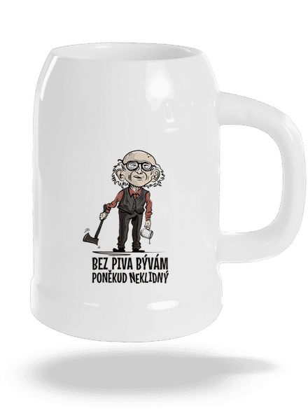 Neklidný bez piva půllitr White