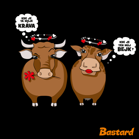 Kráva na pánském tričku