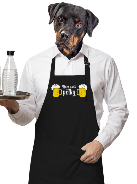Mám raději pětky zástěra Black