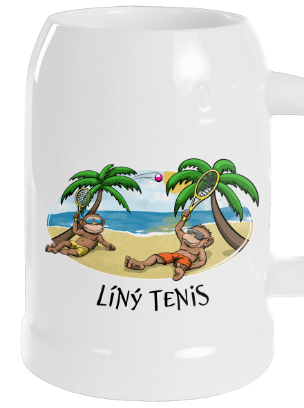 Líný tenis půllitr White