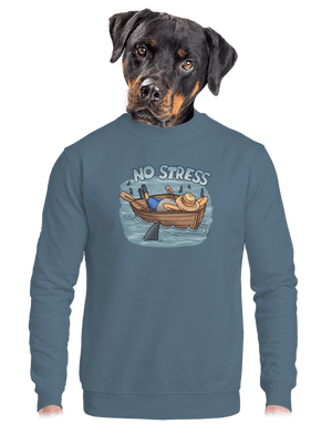 No stress unisex mikina bez kapuce Nordic Blue