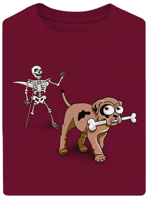 Kostlivec unisex tričko oversized Garnet