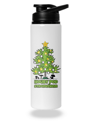 Houby pod stromečkem lahev na vodu White