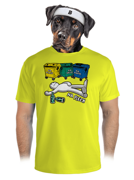 Tříděný odpad pánské sportovní tričko Neon Yellow