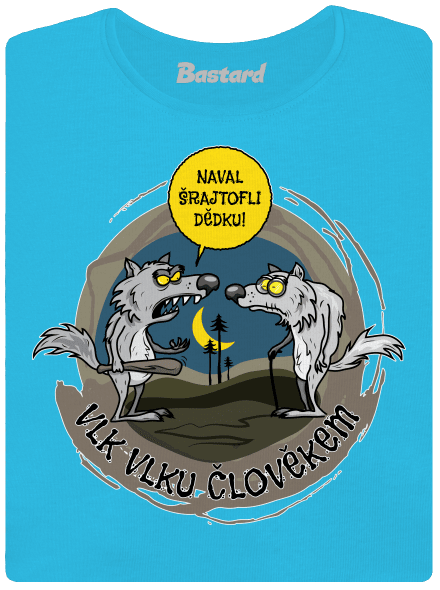 Vlk vlku člověkem dámské tričko Blue Atol