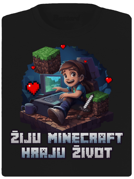 Žiju Minecraft dámské sportovní tričko Black
