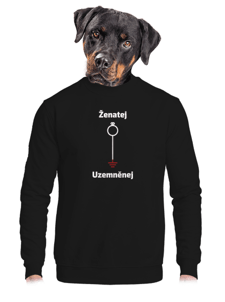 Ženatej a uzemněnej unisex mikina bez kapuce Black