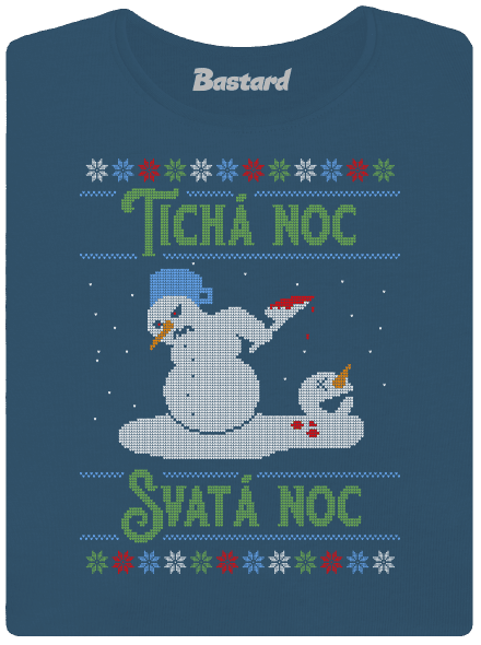 Vánoční koleda dámské tričko premium Petrol Blue