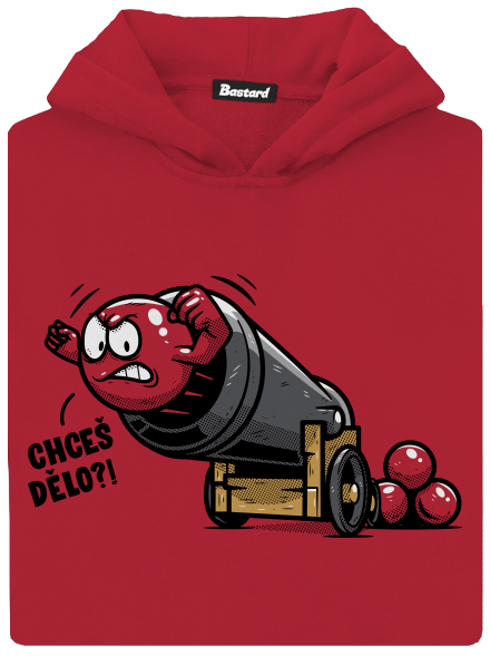 Chceš dělo? dětská mikina klokanka Fire Red